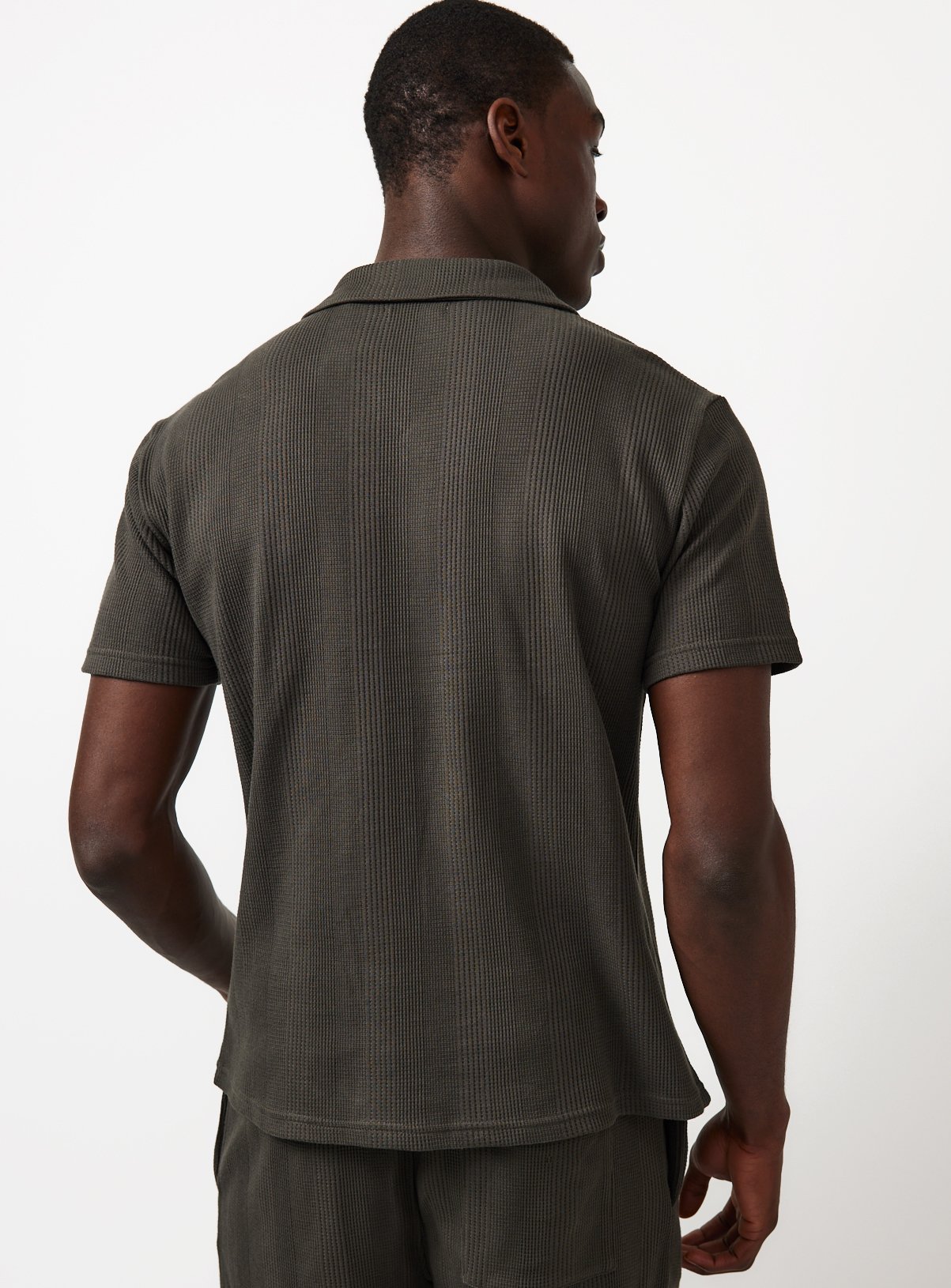 Khaki Textured Co-ord Shirt XXXXL - Image 5 thumbnail