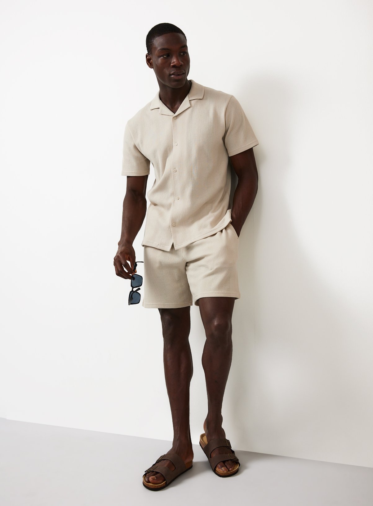 Stone Textured Co-ord Shirt XL - Image 2 thumbnail