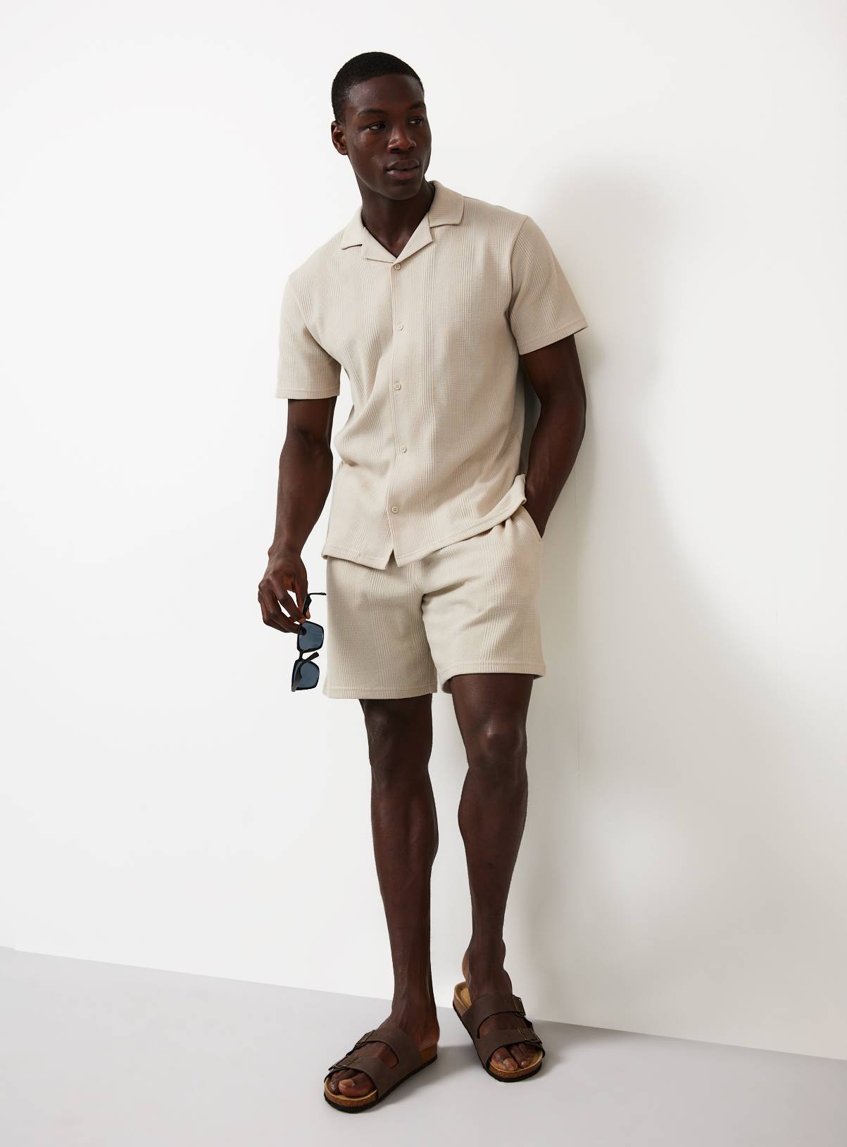 Stone Textured Co-ord Shirt XL - Image 2