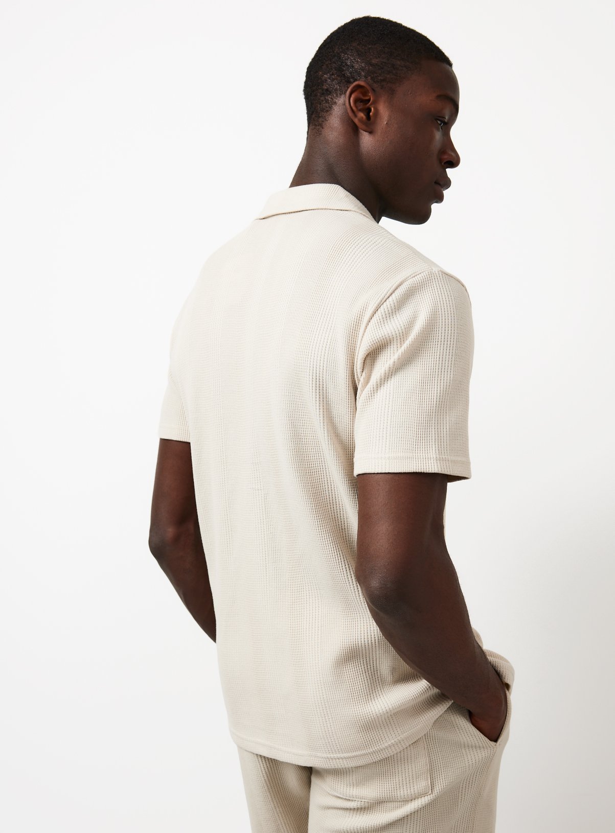 Stone Textured Co-ord Shirt XL - Image 5 thumbnail