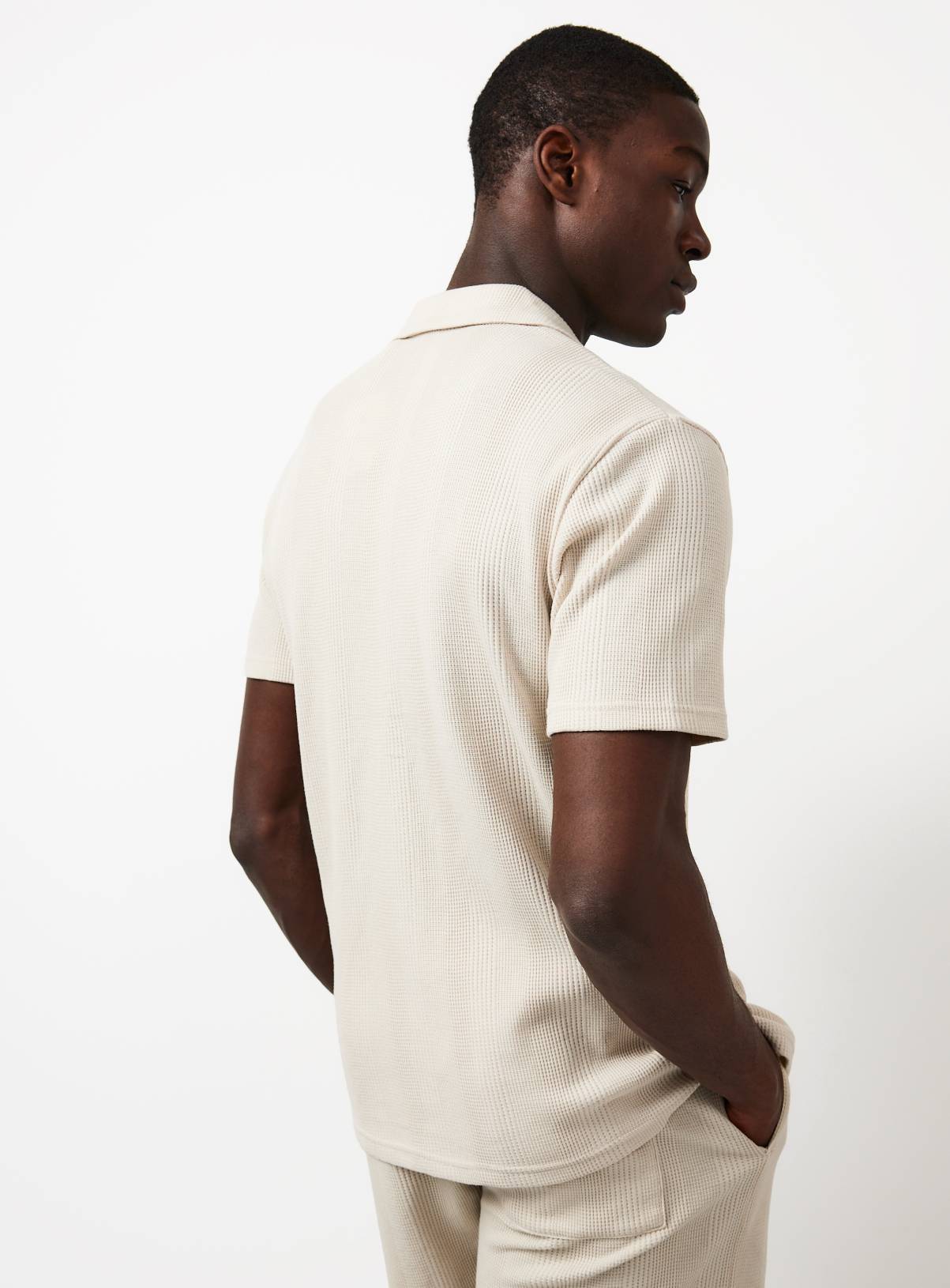Stone Textured Co-ord Shirt XL - Image 5
