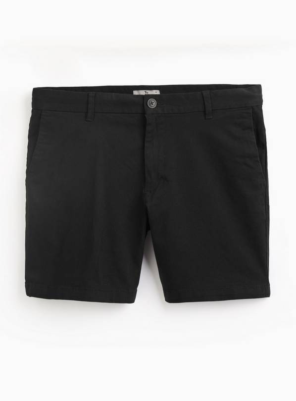 Black Shorter Length Chino Shorts 42