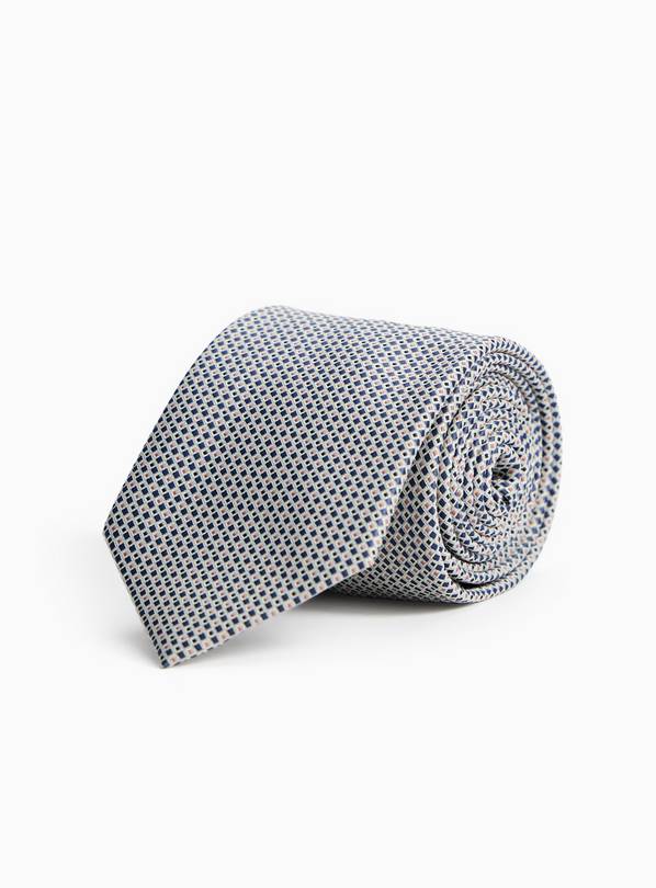 Blue Geo Print Tie One Size