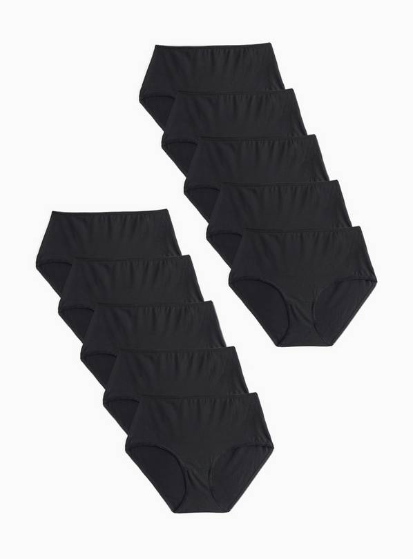 Black Full Brief Knickers 10 Pack 20