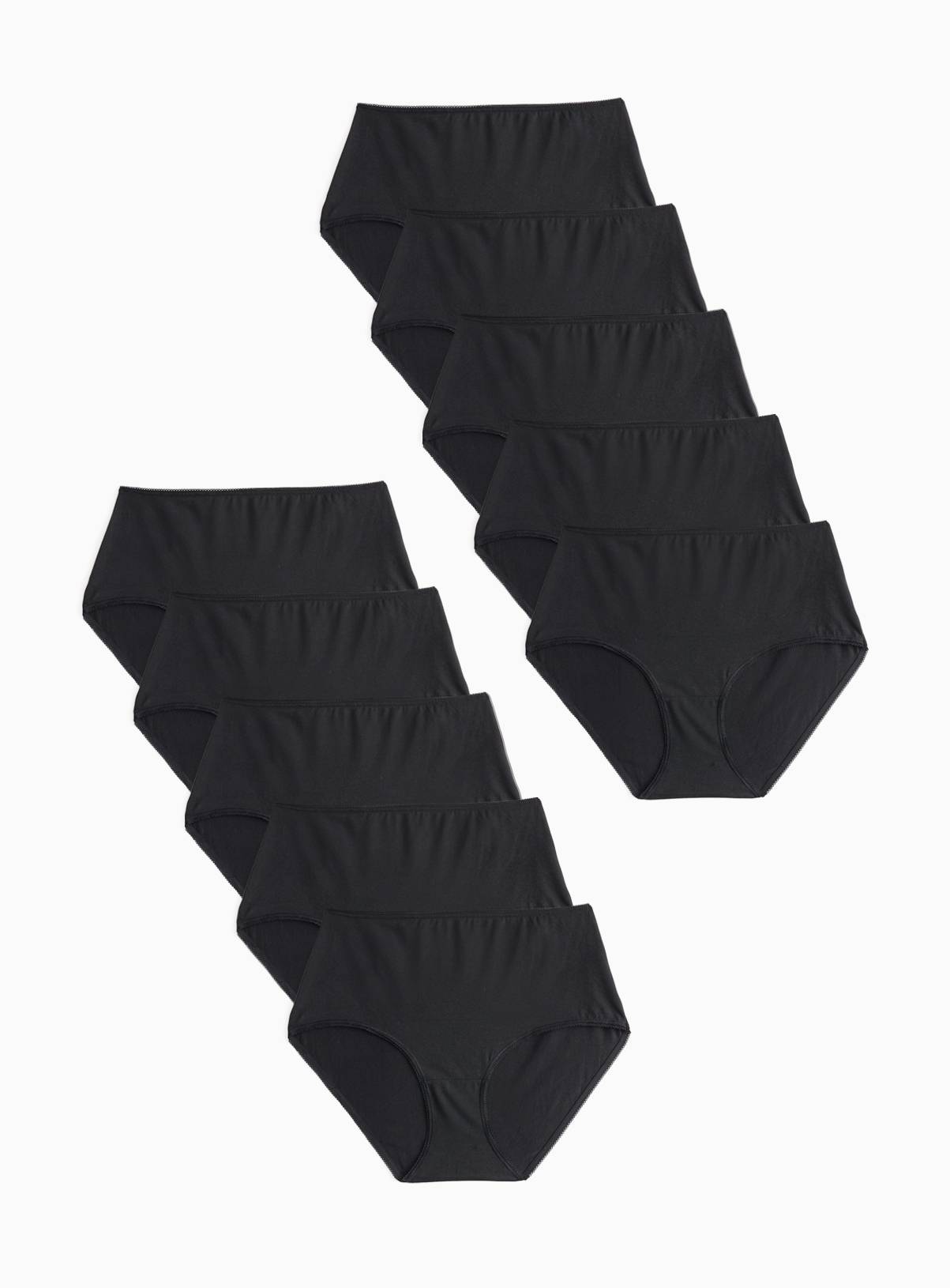 Black Full Brief Knickers 10 Pack 8 - Image 1