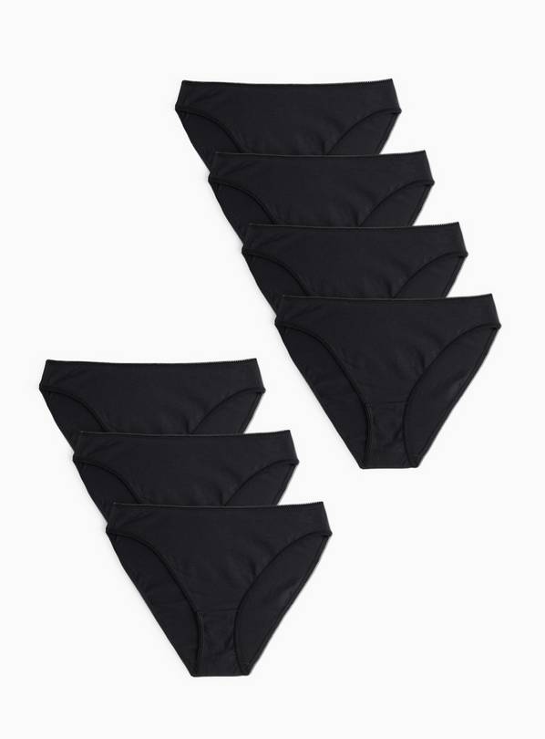 Black High Leg Knickers 7 Pack 18