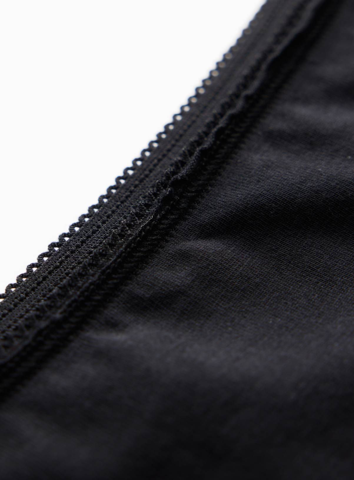Black Cotton High Leg Knickers 7 Pack 8 - Image 3