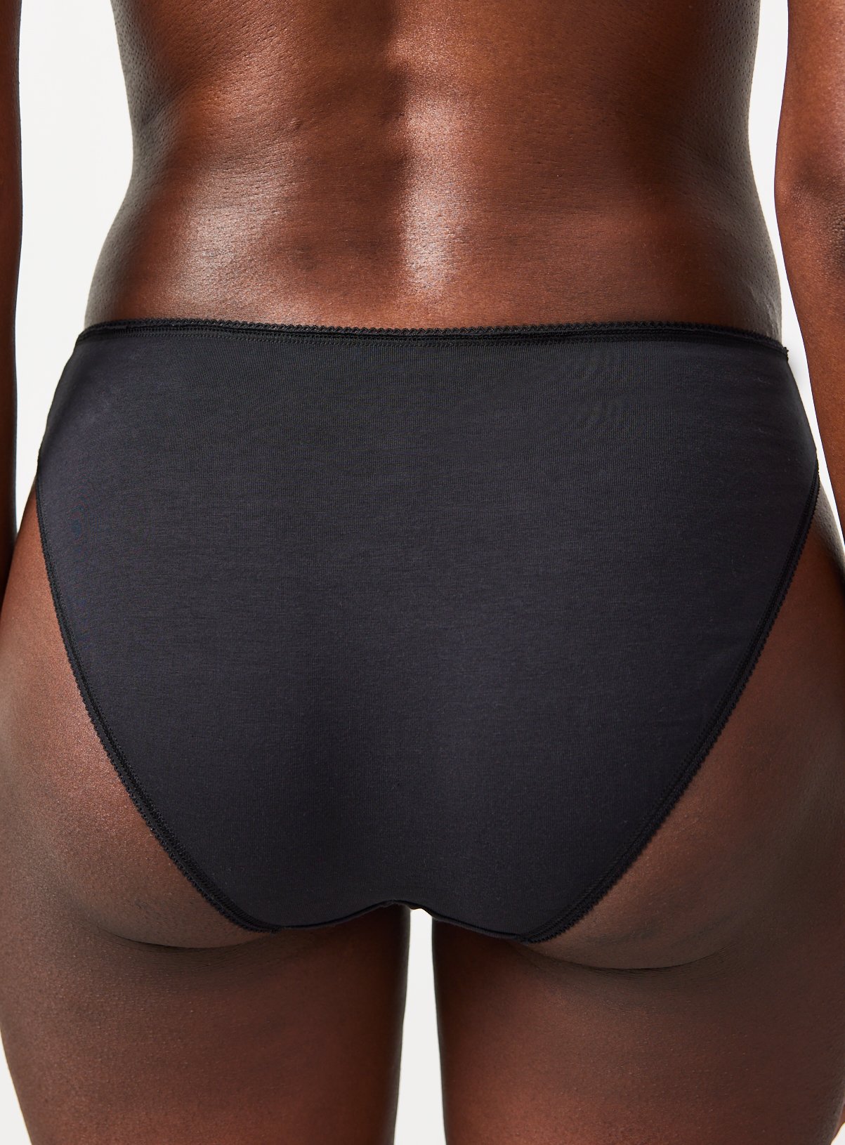 Black Cotton High Leg Knickers 7 Pack 8 - Image 4 thumbnail