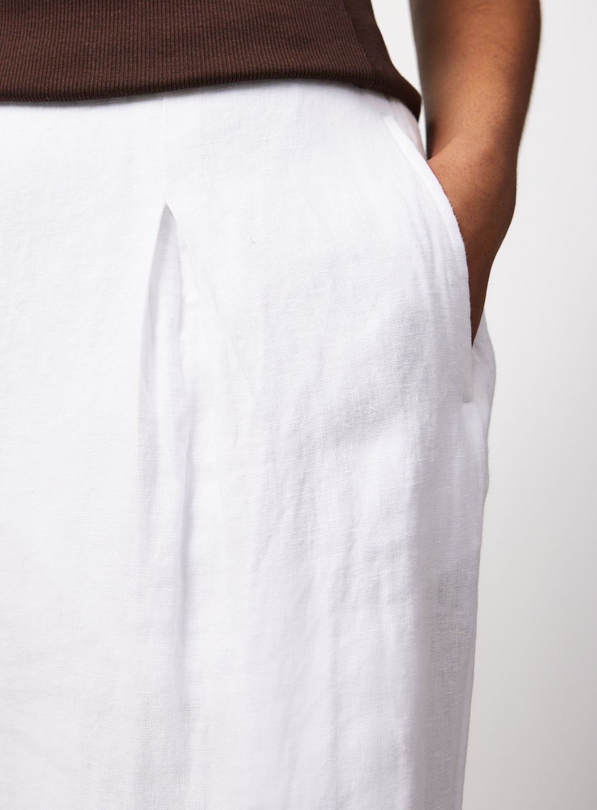 White Pure Linen Palazzo Trousers 12R - Image 2 thumbnail