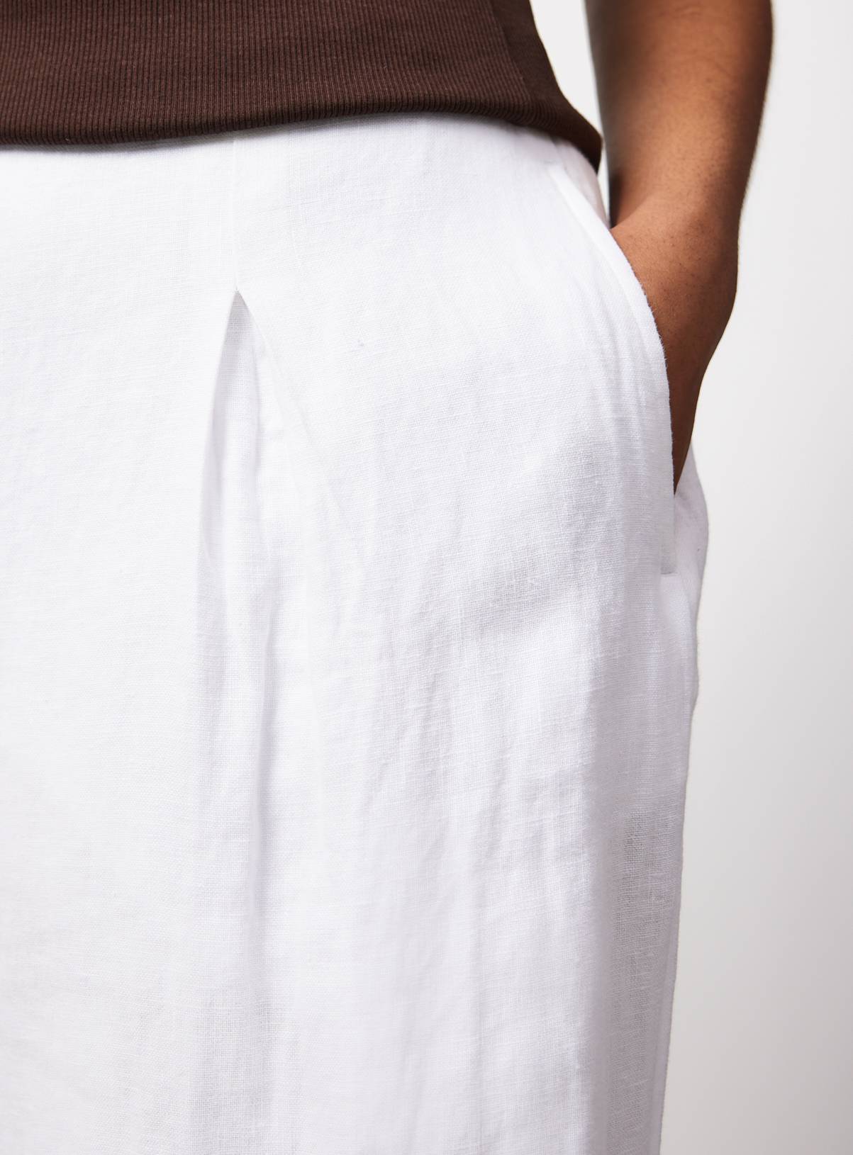 White Pure Linen Palazzo Trousers 12R - Image 2