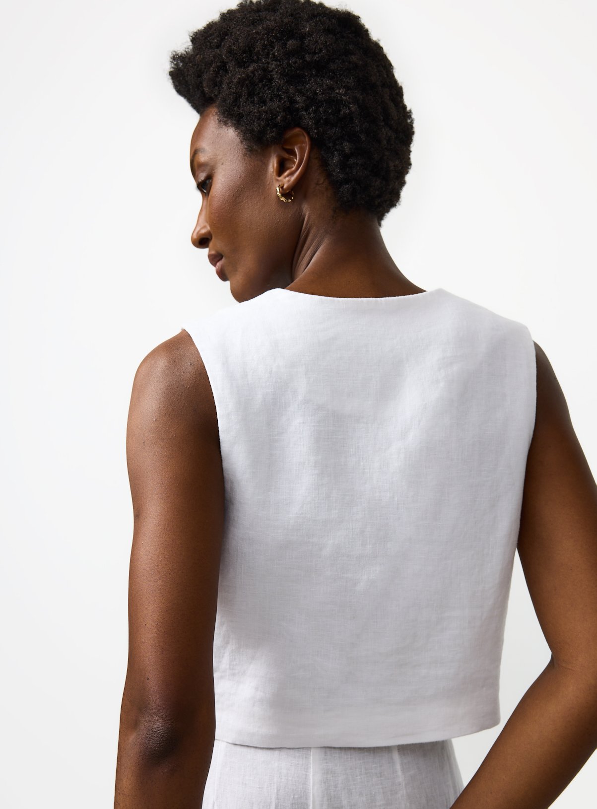 White Pure Linen Co-ord Waistcoat 18 - Image 4 thumbnail