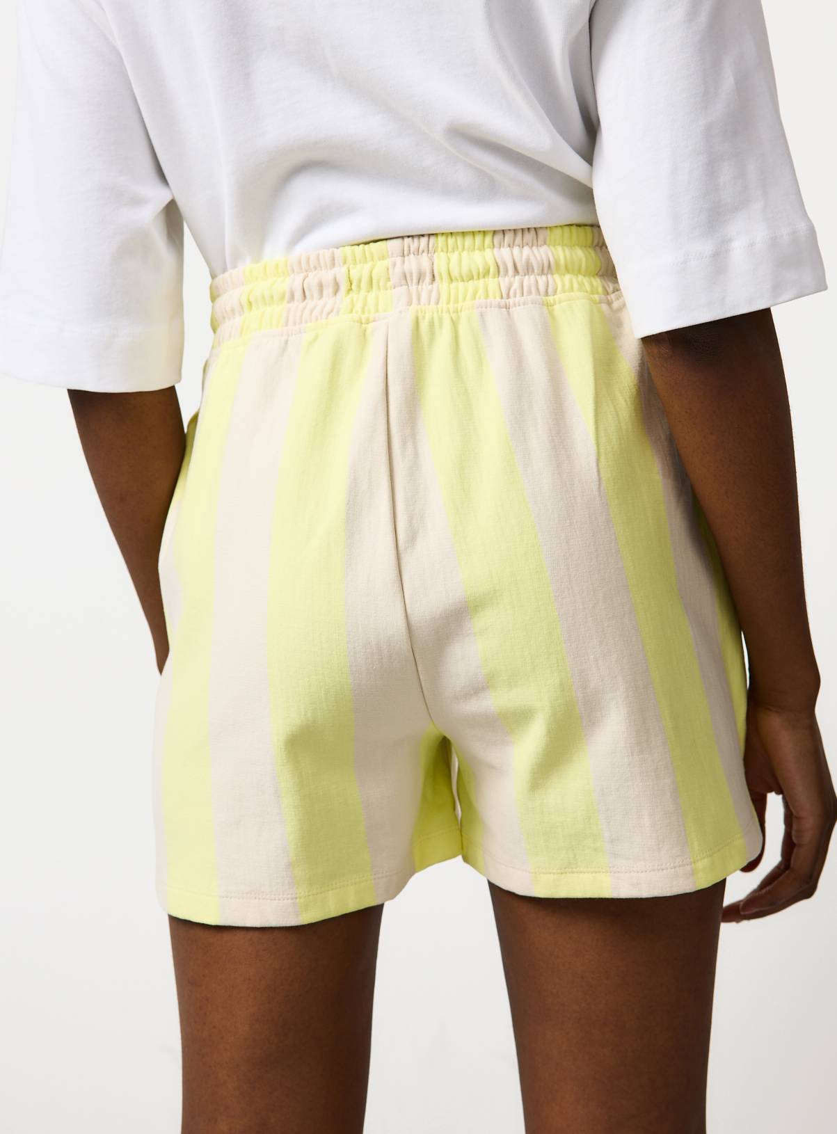 Yellow Stripe Sweat Shorts L - Image 4