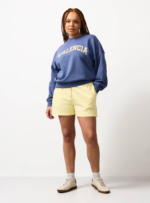 Yellow Washed Sweat Shorts XS