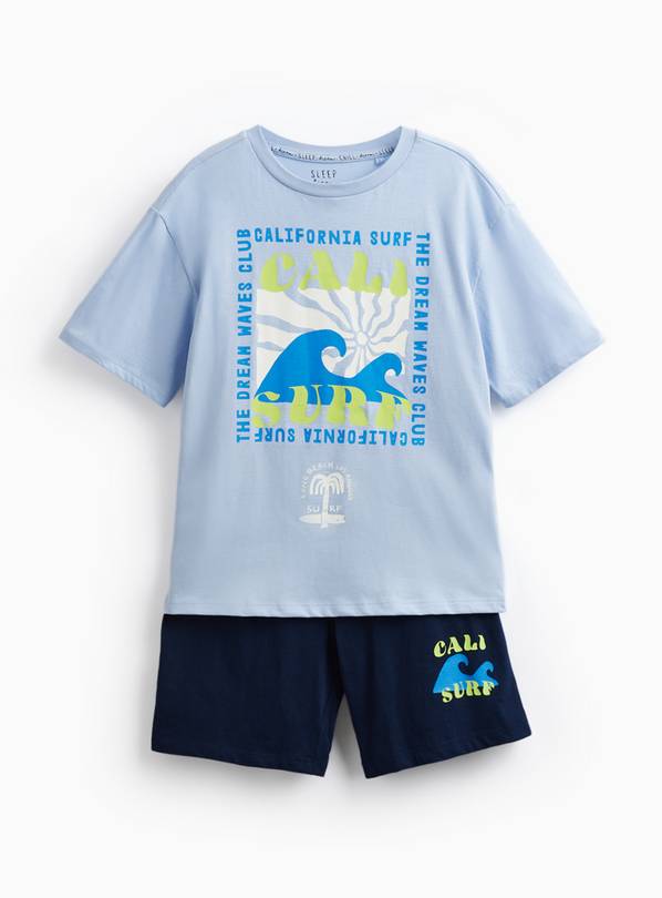 Blue Surf Graphic Shortie Pyjamas 9-10 years