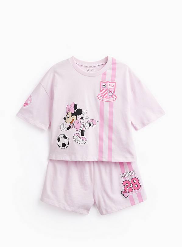 Pink Disney Minnie Mouse Football Print Shortie Pyjamas 6-7 years