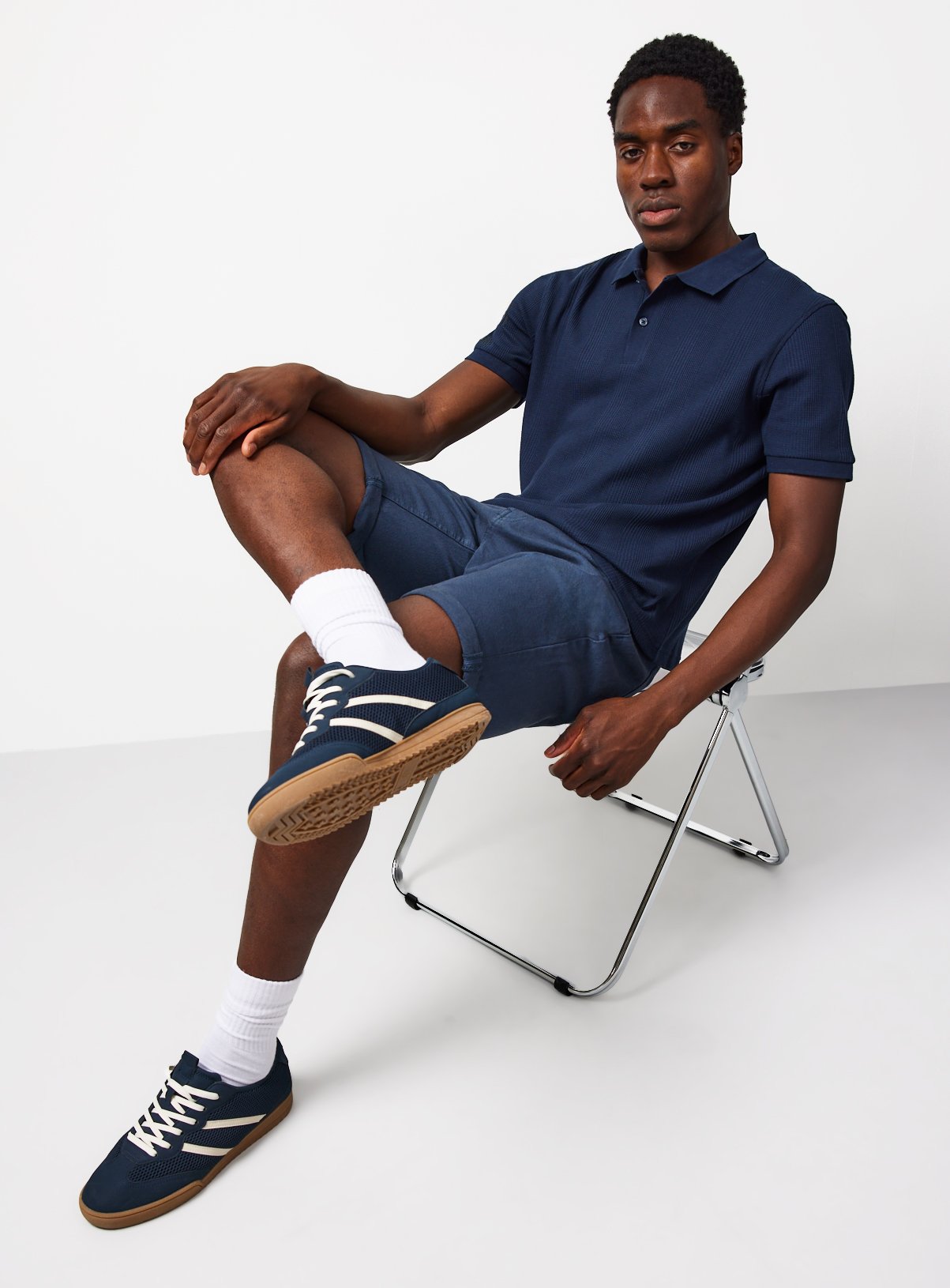 Navy Textured Polo XL - Image 2 thumbnail