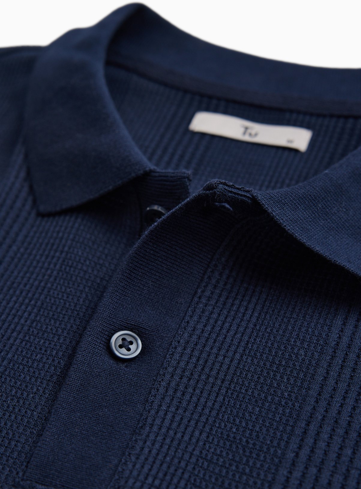 Navy Textured Polo XL - Image 4 thumbnail