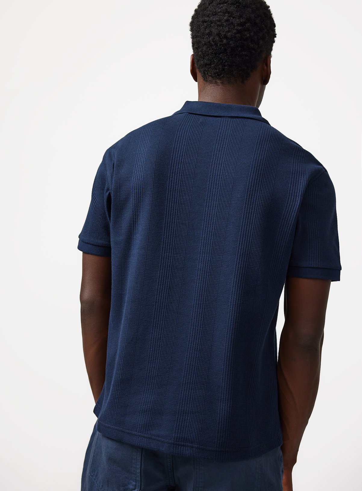 Navy Textured Polo XL - Image 5 thumbnail