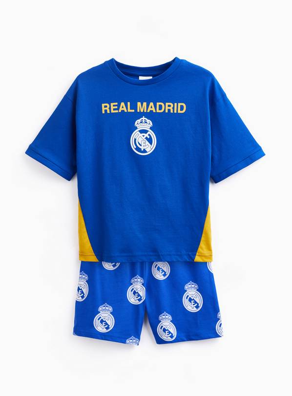 Blue Real Madrid Football Print Shortie Pyjamas 6-7 years