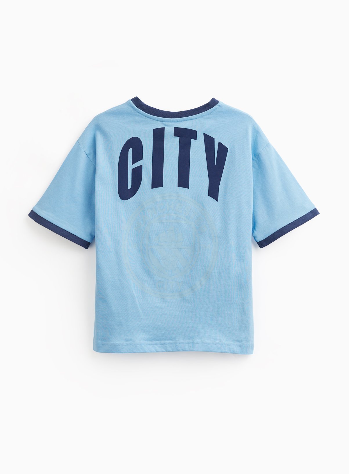 Pigiama Corto Ufficiale Uomo Manchester City, Pantaloncini Con Elastico E Stemma Del Club, Blu Marl, Taglia XL - 3
