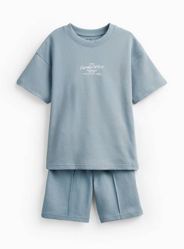 Blue Front Graphic T-Shirt & Shorts Set 9 years