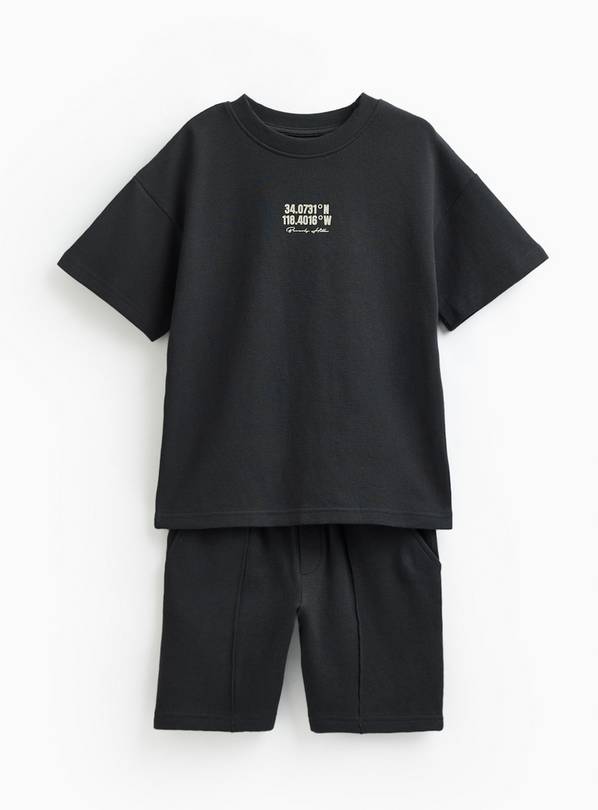 Grey Front Graphic T-Shirt & Shorts Set 10 years