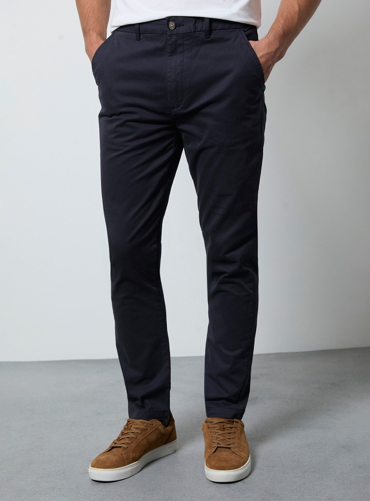BURTON Navy Slim Fit Chino Trousers 36R - Image 2 thumbnail