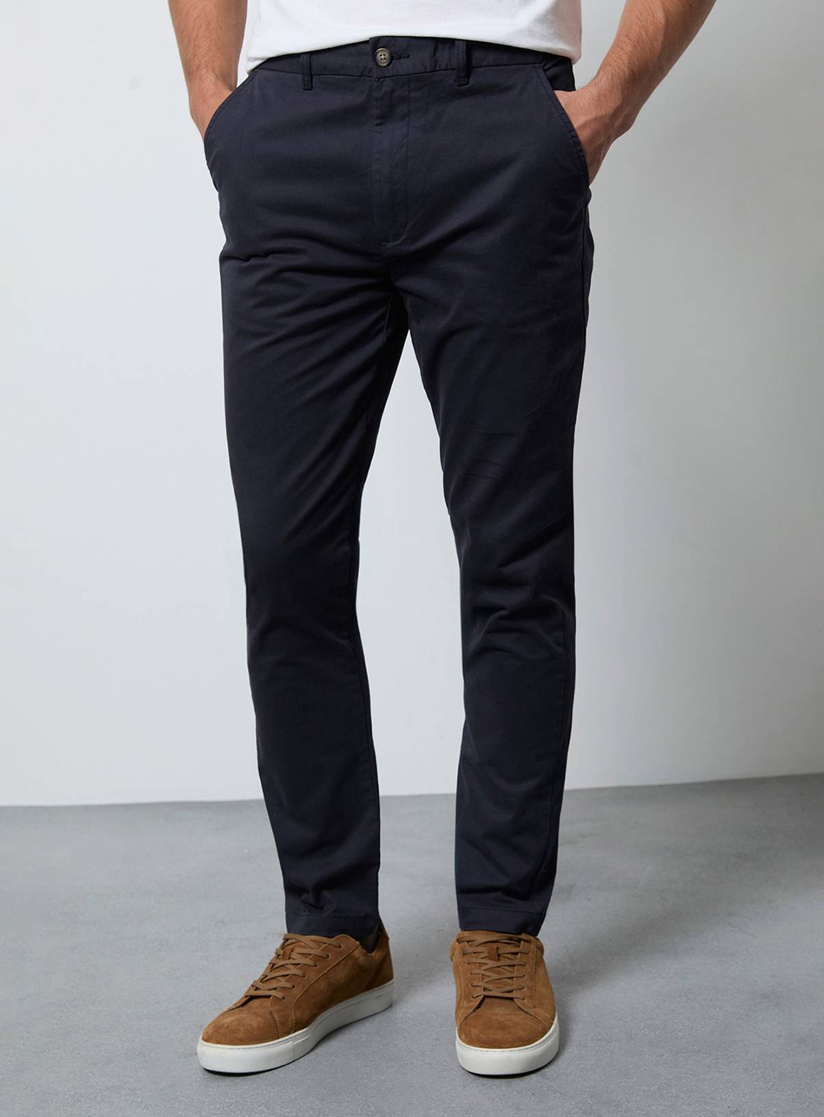 BURTON Navy Slim Fit Chino Trousers 36R - Image 2