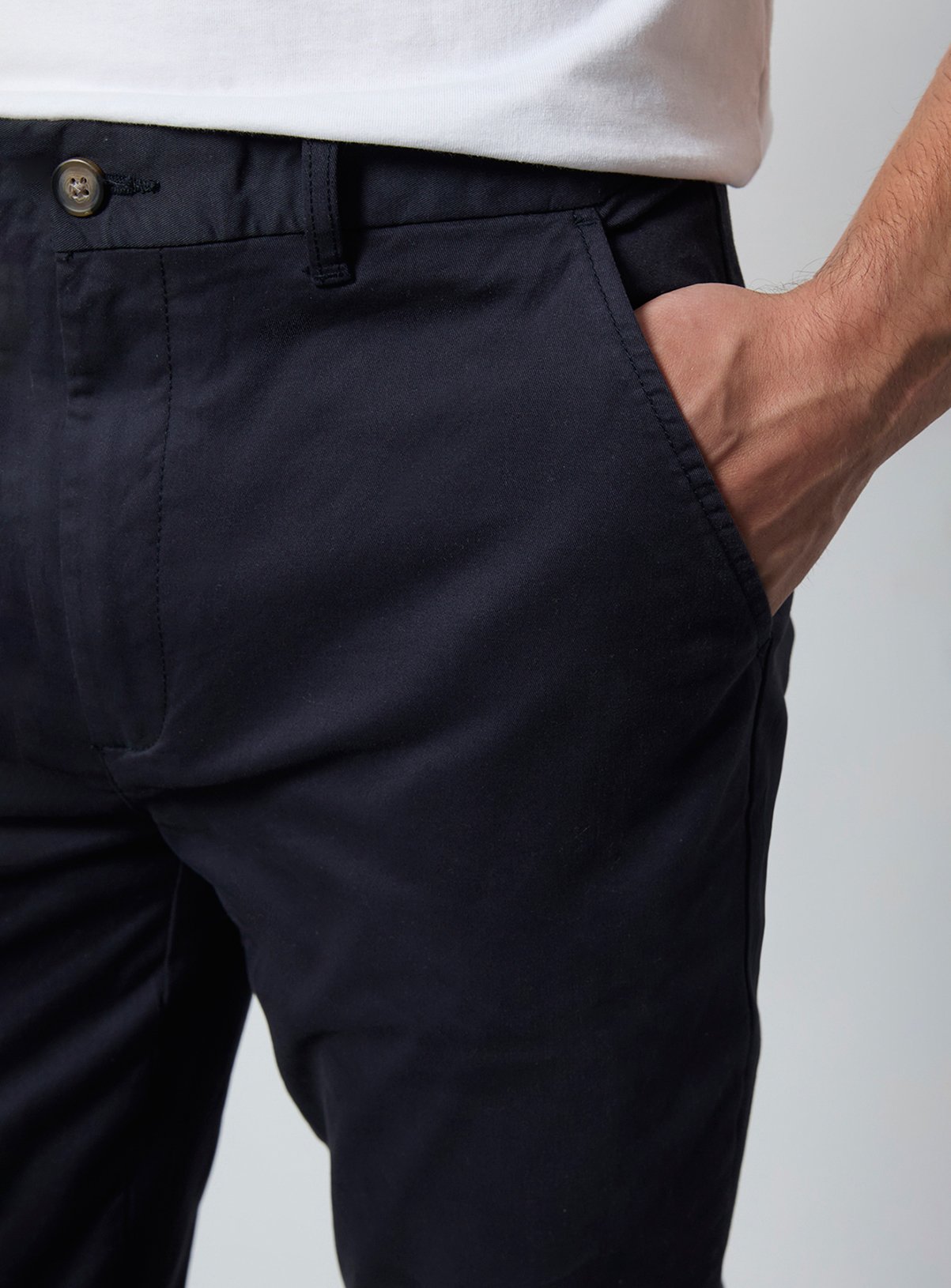 BURTON Navy Slim Fit Chino Trousers 36R - Image 4 thumbnail