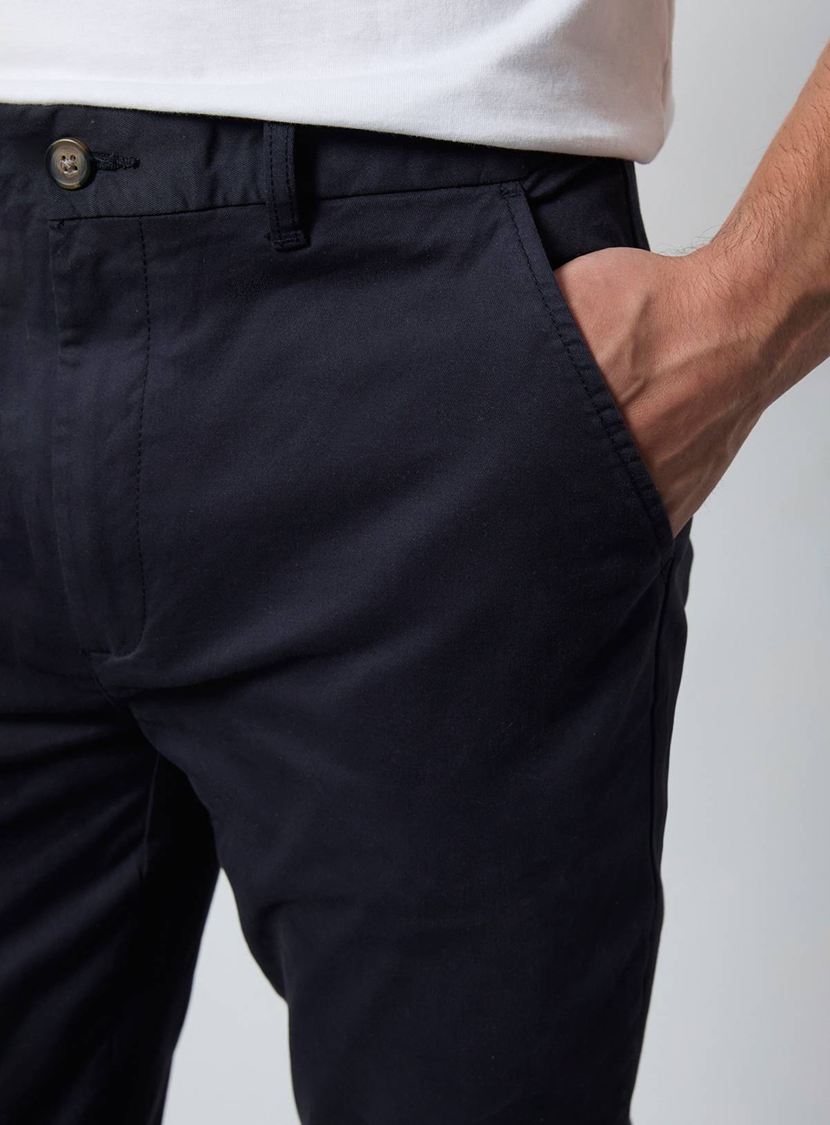 BURTON Navy Slim Fit Chino Trousers 36R - Image 4