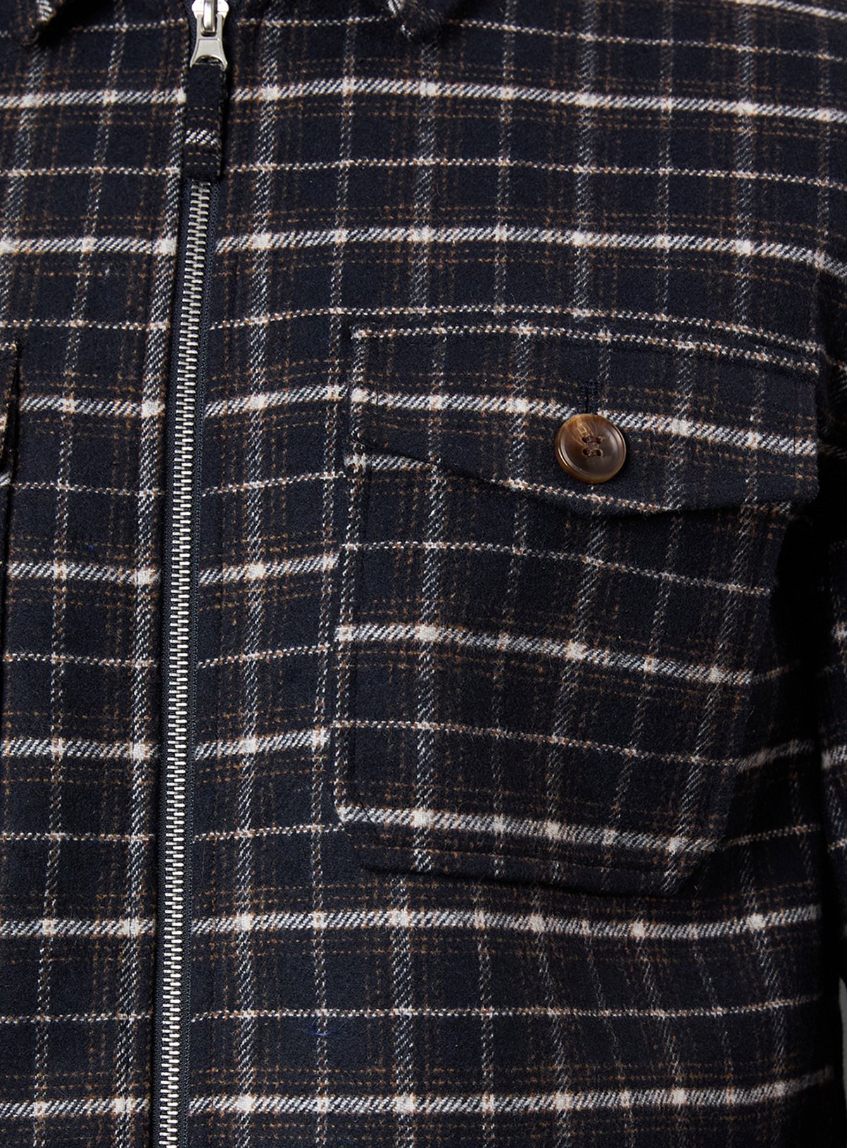 BURTON Navy Check Wool Look Jacket M - Image 5 thumbnail