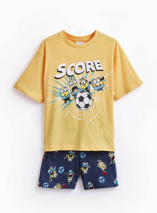 Yellow Minion Football Print Shortie Pyjamas 5-6 years