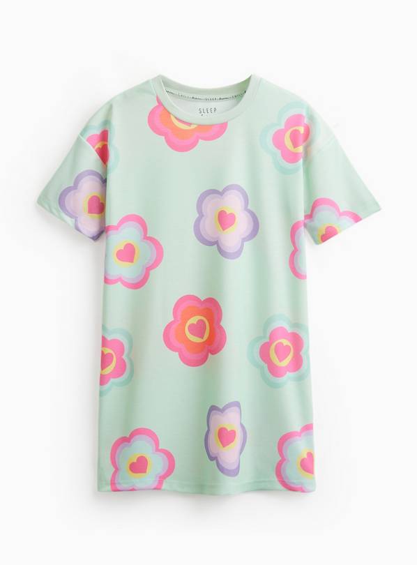 Green Floral Print Nightie 1-2 years