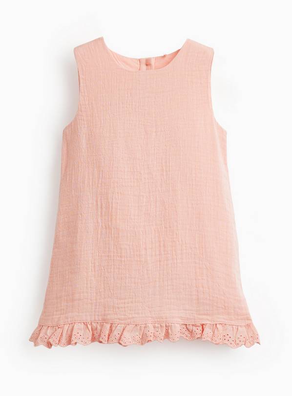 Pink Double Cloth Sleeveless Dress 3-6 months