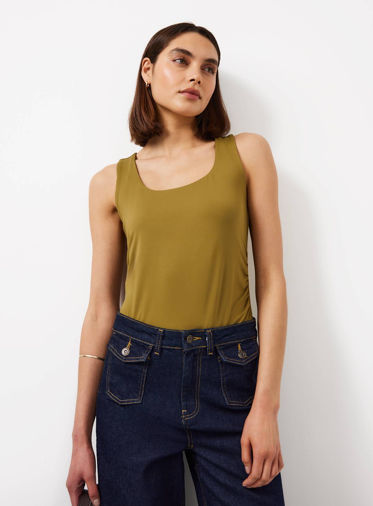 Khaki Square Neck Tank Top 8 - Image 1