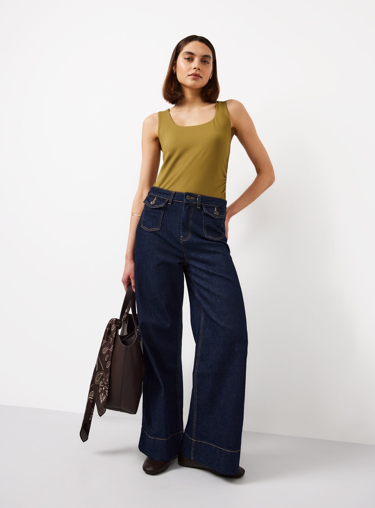 Khaki Square Neck Tank Top 8 - Image 2 thumbnail