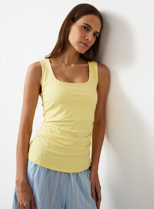 Yellow Square Neck Tank Top 10