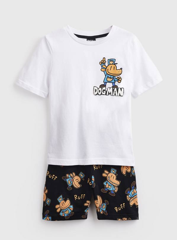 White Dog Man Print Shortie Pyjamas 5-6 years