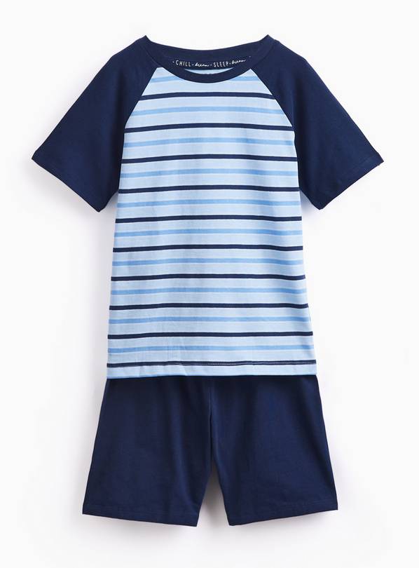 Navy Stripe Raglan Style Shortie Pyjamas 5-6 years
