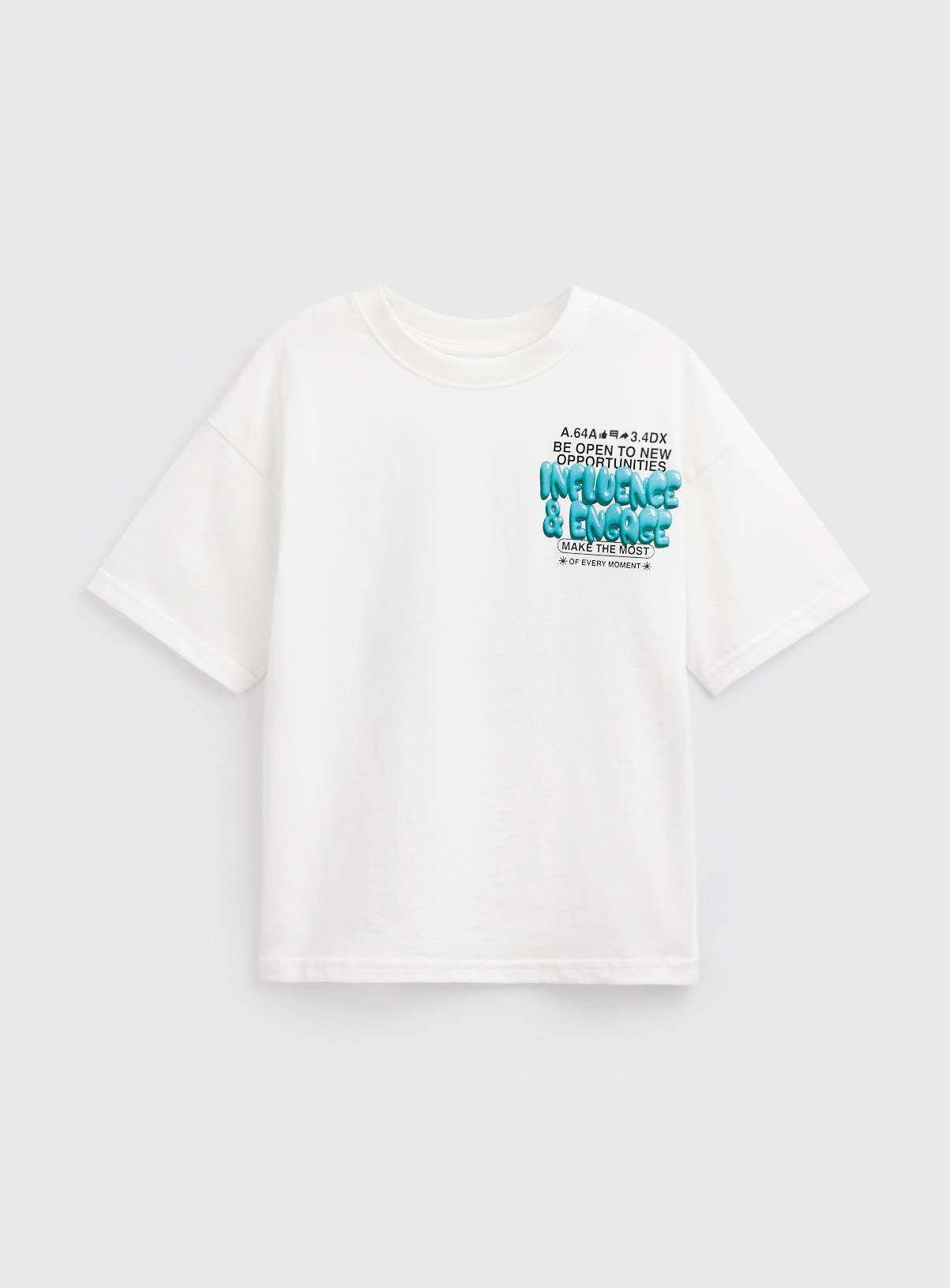 White Influence & Engage Graphic T-Shirt 11 years - Image 1