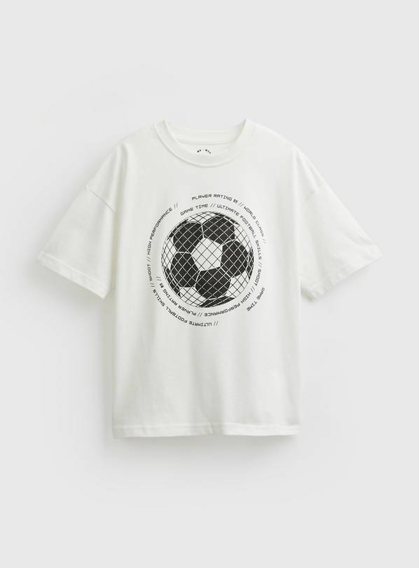 White Football Graphic T-Shirt 8 years