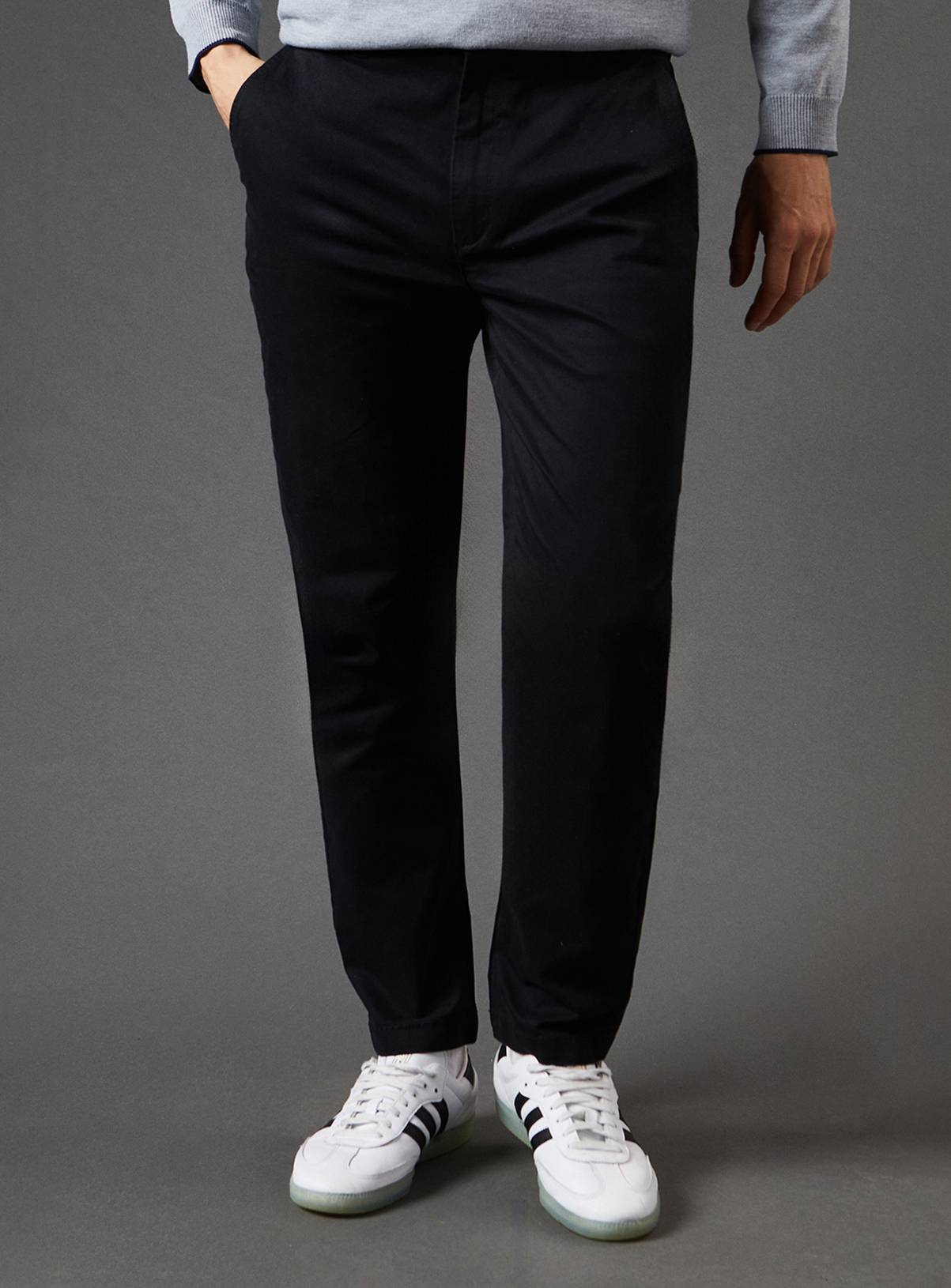 BURTON Black Slim Fit Chino Trousers 34S - Image 1