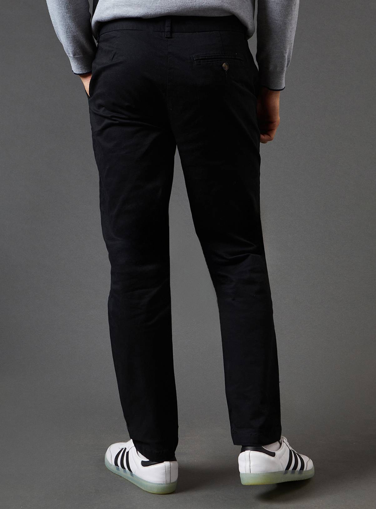 BURTON Black Slim Fit Chino Trousers 34S - Image 3