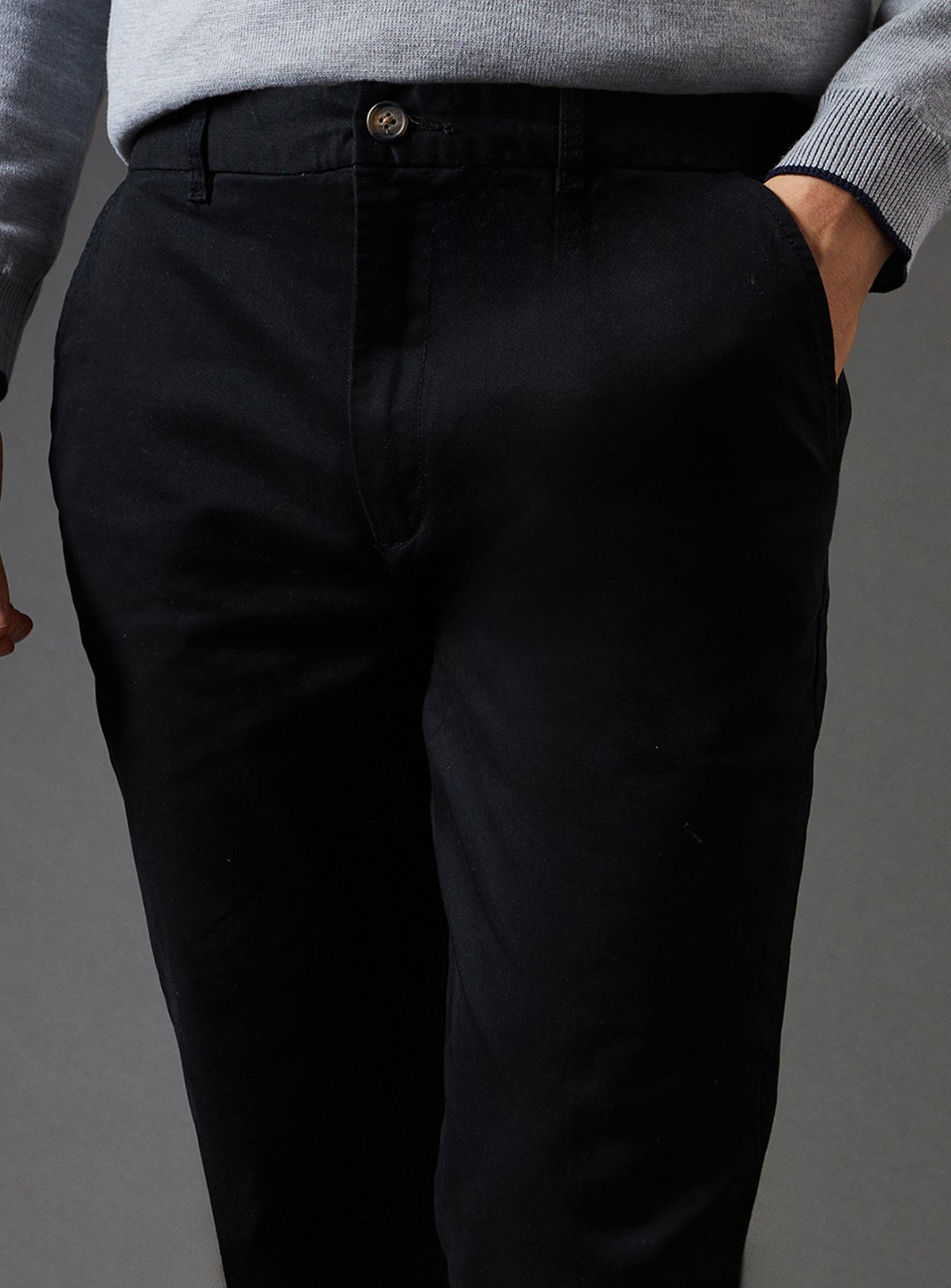 BURTON Black Slim Fit Chino Trousers 34S - Image 4 thumbnail