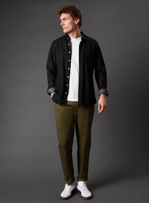 BURTON Khaki Slim Fit Chino Trousers 32S