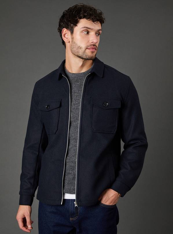 BURTON Navy Wool Look Harrington Jacket M