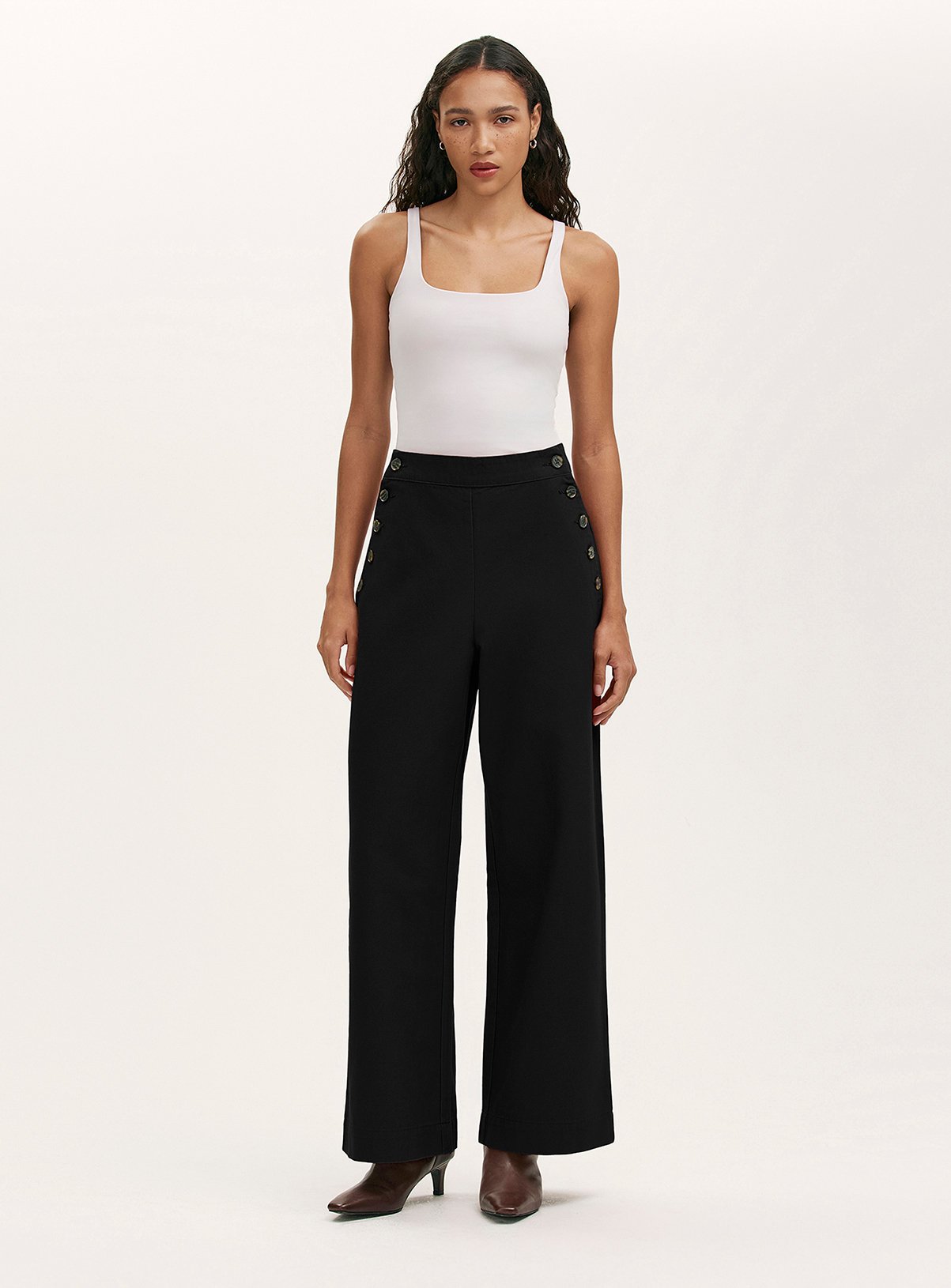 FINERY Nellie Canvas Trouser Black 22 - Image 2 thumbnail