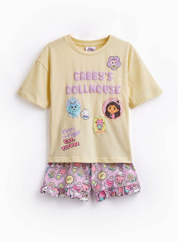 Yellow Gabby's Dollhouse Print Shortie Pyjamas 5-6 years