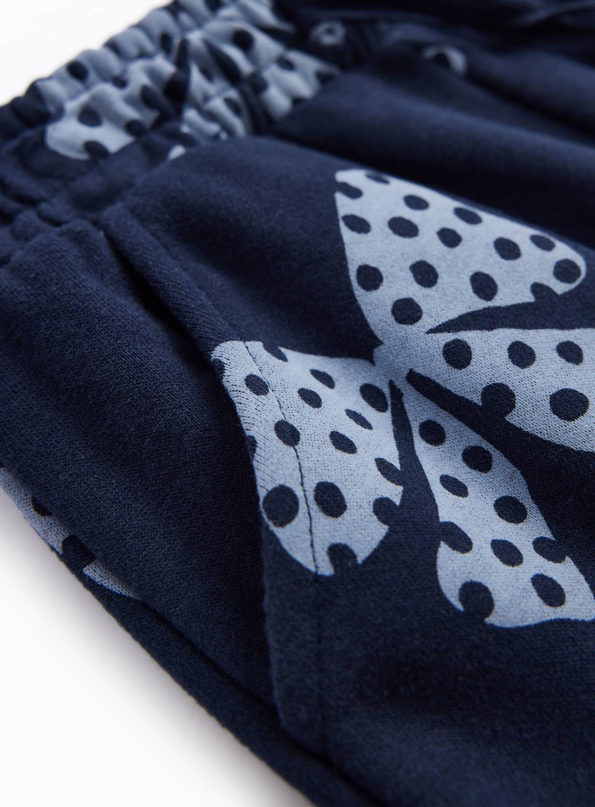 Navy Bow Print Joggers 3-4 years - Image 2