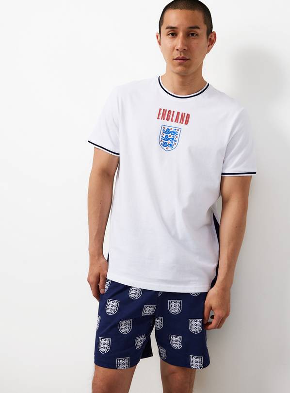 White England Football Print Shortie Pyjamas S